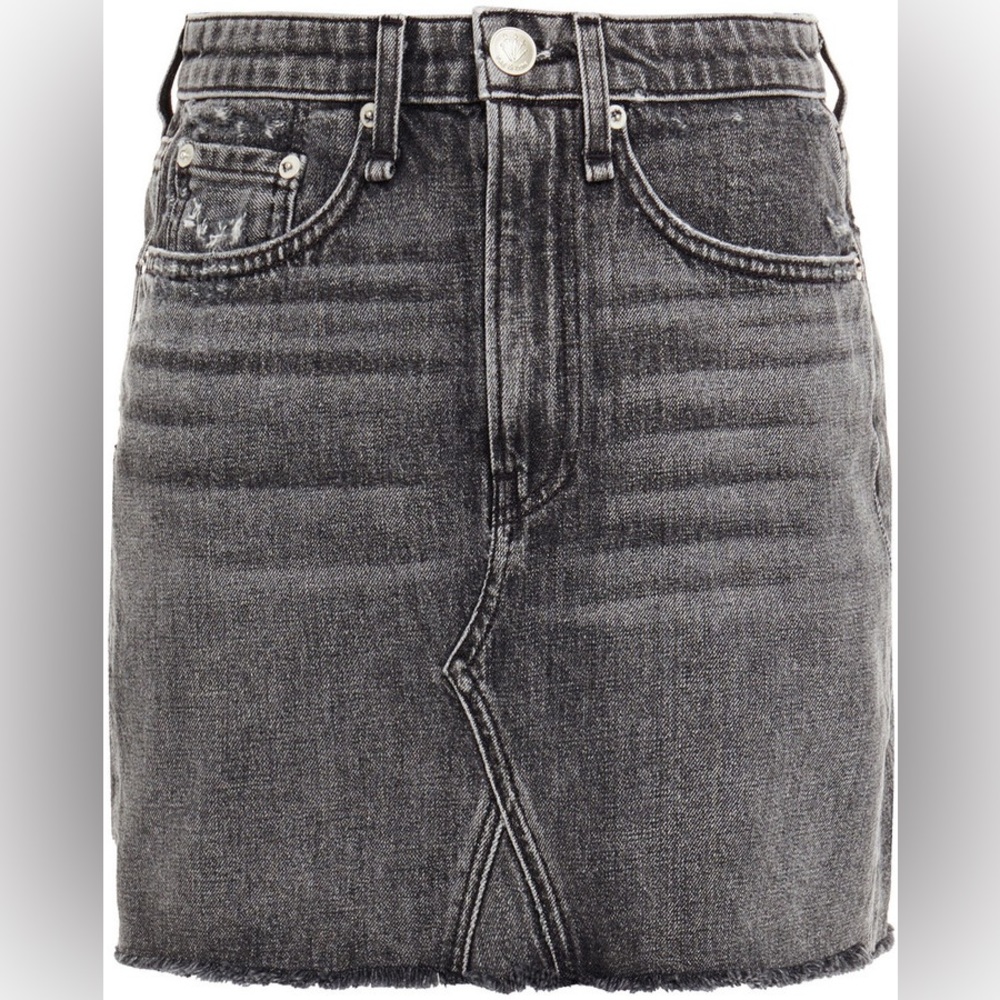 RAG & BONE Distressed denim mini skirt Size 27